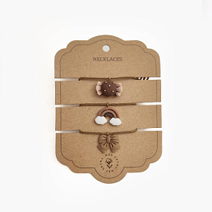 Набор ожерелий с подвеской Mrs. Ertha "Bow Candy Rainbow", 3 шт